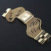 Gold Plated Rhinestore Case Alloy Band Wristwatches Quartz Bracelet