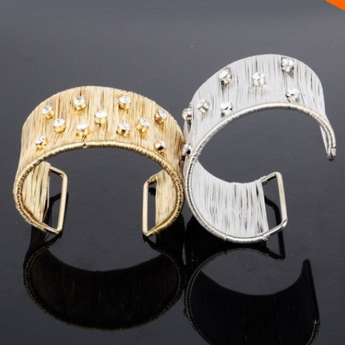 Cuff Bracelet - Crystal Bangles Metal Multilayer