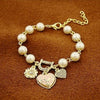 Heart D Pearl Love Heart Bracelet