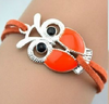 Cute Owl Shaped Fill Oil Charm Bracelet