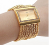 Gold Plated Rhinestore Case Alloy Band Wristwatches Quartz Bracelet