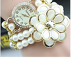 Flowers Double Pearl Bracelet Watch