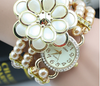 Flowers Double Pearl Bracelet Watch